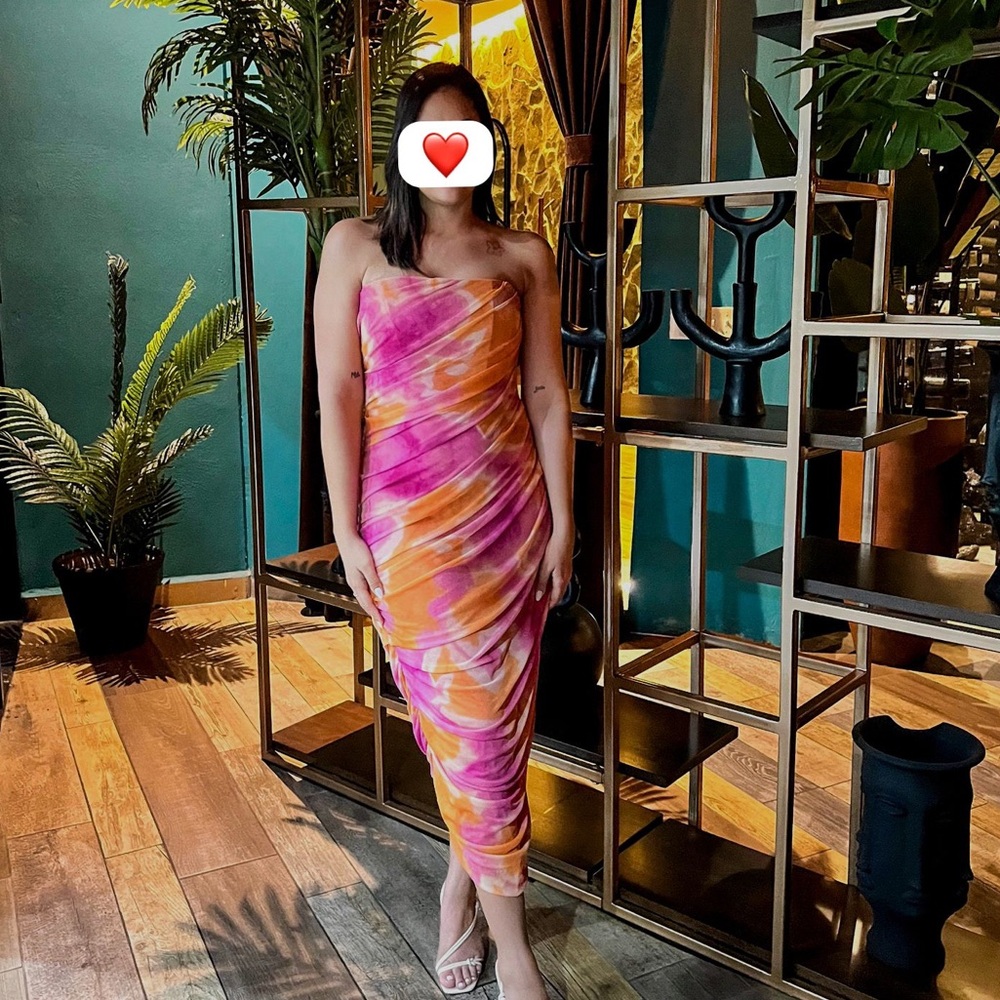 Zara Vibrant Purple and Orange Maxi Dress